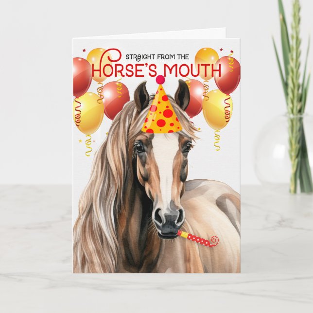 Red Roan Quarter Horse Funny Birthday Card (Front)