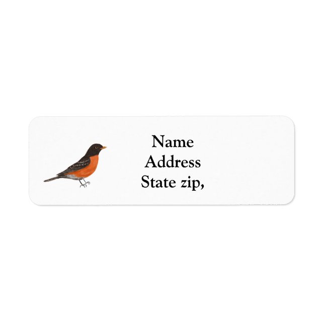 Red Robbin bird office stickers, labels, Label (Front)