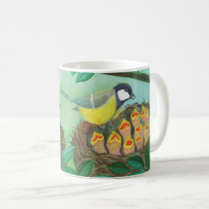 Red Robin and Great Tit Bird Nesting Coffee Mug