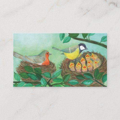 Red Robin and Great Tit Bird Nesting  Enclosure Card