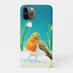 Red Robin and snowdrops  iPhone 11 Pro Case