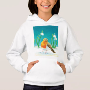 Red Robin and Snowdrops Hoodie