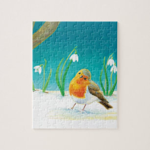 Red Robin Bird Illustration Jigsaw Puzzle