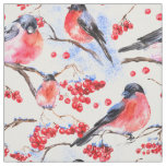 Red Robin Bird Pattern Fabric