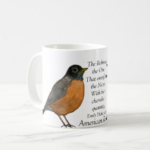 Red Robin Bird White Coffee Mug