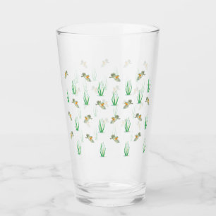 Red Robin Birds and Snowdrops spring pattern Glass