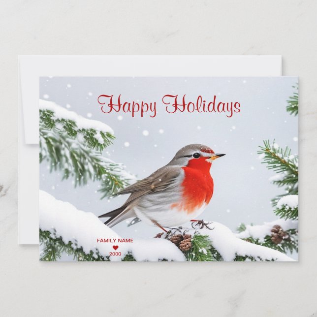 Red Robin Holiday Christmas Card (Front)