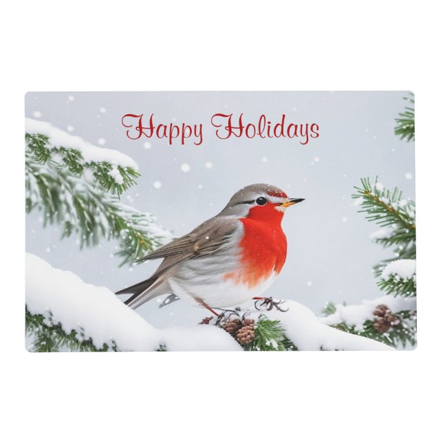 Red Robin Holiday Christmas Paper Placemat (Back)