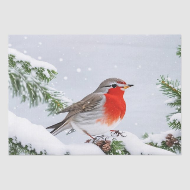Red Robin Holiday Christmas Tissue Paper (Front)