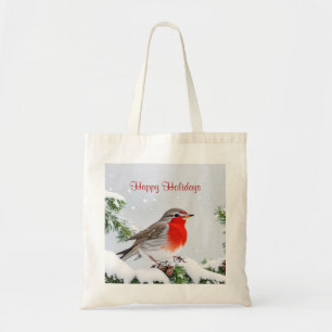 Red Robin Holiday Christmas Tote Bag