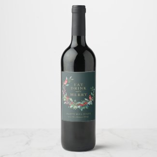 Red Robin Holiday Wreath Wine Label