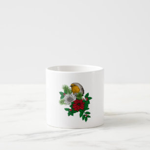 Red robin on Christhmas decoration Espresso Cup