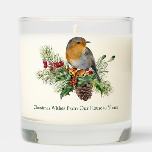 Red Robin Pine Christmas Holly  Scented Candle