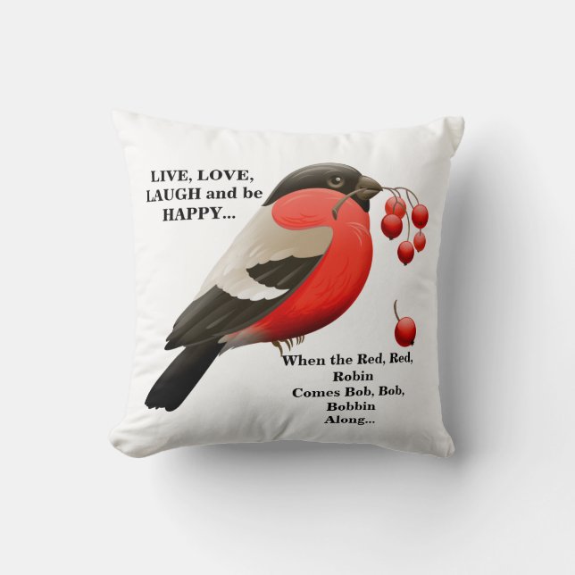 Red Robin Song Accent Pillow (Front)