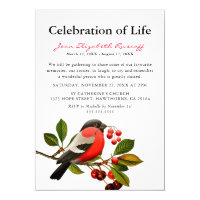 Red Robin | Spring Bird Celebration Of Life Invitation