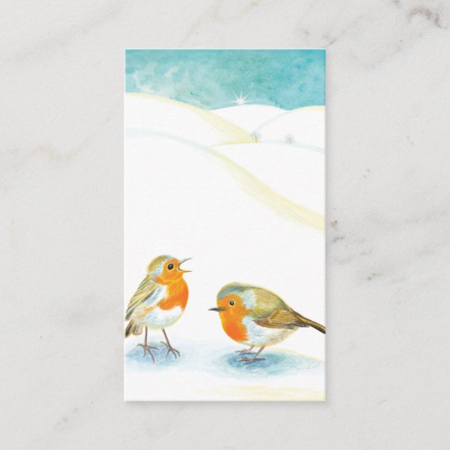 Red Robins in Winter  Enclosure Card (Front)