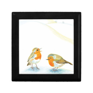 Red Robins in Winter   Gift Box