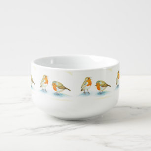 Red Robins in Winter Soup Mug