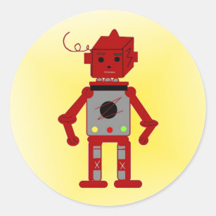Red Robot Classic Round Sticker