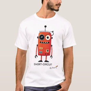 Red Robot SHORT CIRCUIT - By Design Fun Modern T-Shirt