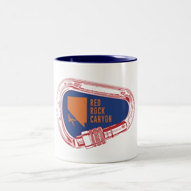 Red Rock Canyon Climbing Carabiner Two-Tone Coffee Mug (Center)