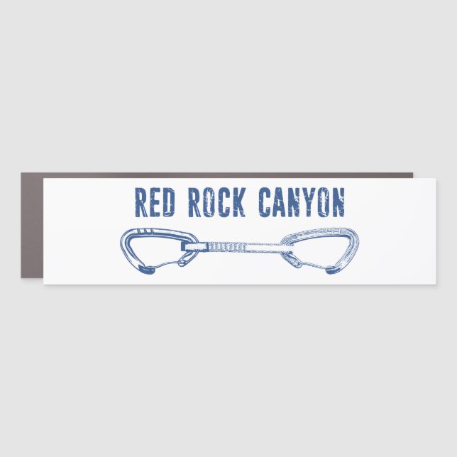 Red Rock Canyon Climbing Quickdraw Car Magnet (Front)