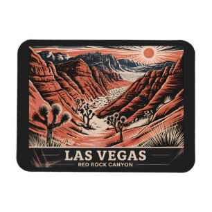 Red Rock Canyon Las Vegas Retro Vintage Travel WPA Magnet