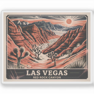 Red Rock Canyon Las Vegas Retro Vintage Travel WPA Sticker