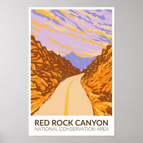 Red Rock Canyon National Conservation Area Road Poster