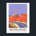 Red Rock Canyon National Conservation Area Roadway Postcard<br><div class="desc">Red Rock Canyon National Conservation Area vector artwork design.</div>