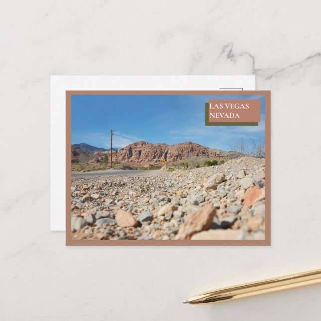 Red Rock Canyon Nature Las Vegas Nevada Desert  Postcard (Front/Back In Situ)