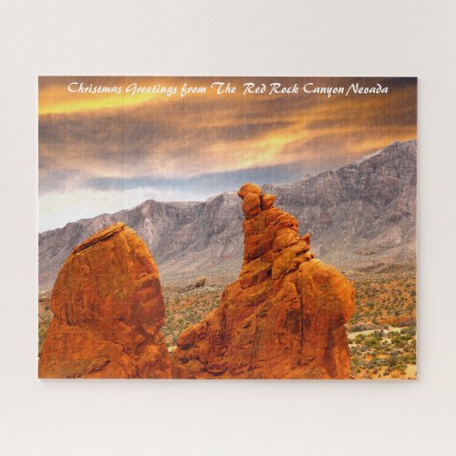 Red Rock Canyon  Nevada Christmas Greetings Jigsaw Puzzle