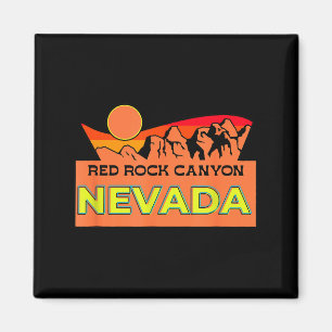 Red Rock Canyon Nevada Vintage Retro Sunset Travel Magnet