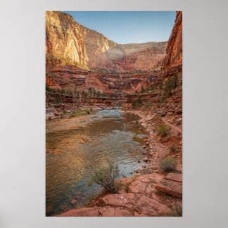 Red Rock Canyon River Landscape Poster