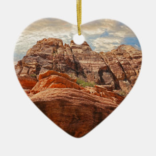 Red Rock Canyon rock formation in Las Vegas Nevada Ceramic Ornament
