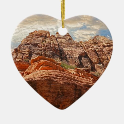 Red Rock Canyon rock formation in Las Vegas Nevada Ceramic Ornament