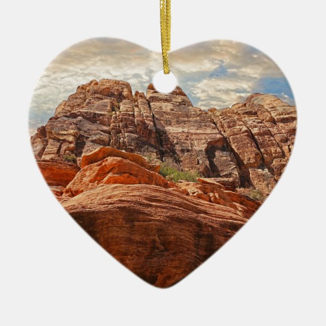 Red Rock Canyon rock formation in Las Vegas Nevada Ceramic Ornament (Front)