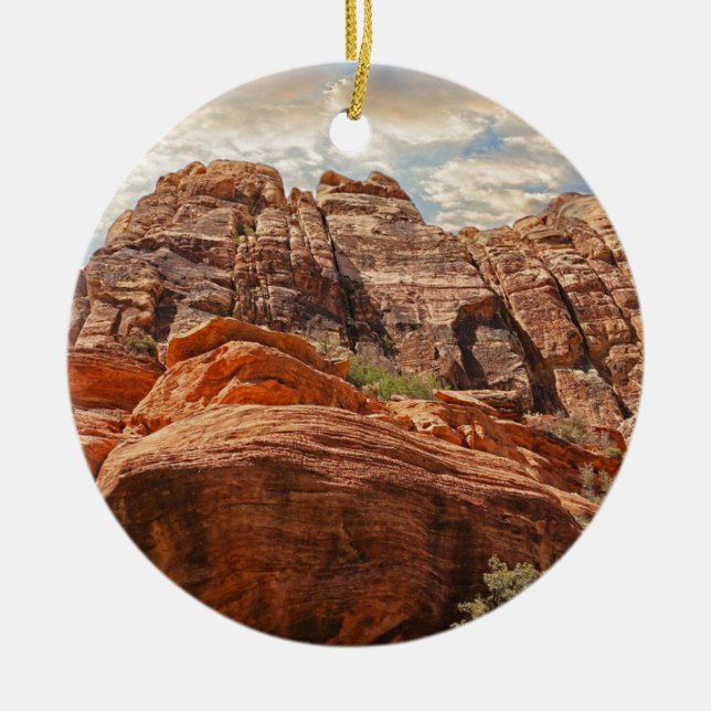 Red Rock Canyon rock formation in Las Vegas Nevada Ceramic Ornament (Front)