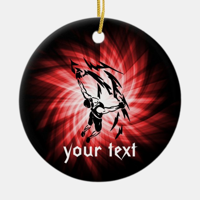 Red Rock Climbing Ceramic Ornament (Front)