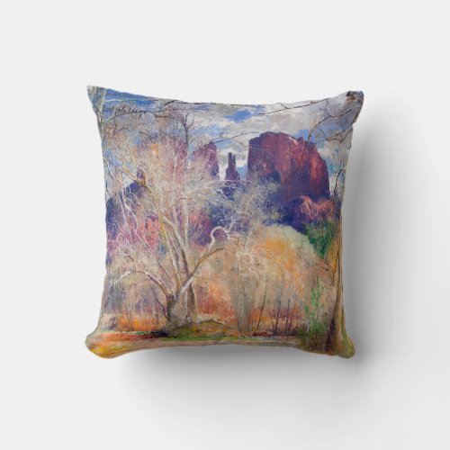 Red Rock Crossing Throw Pillow