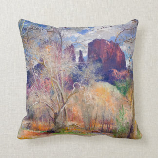 Red Rock Crossing Throw Pillow