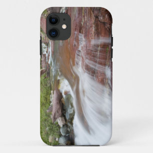 Red rock in Baring Creek in Glacier National iPhone 11 Case
