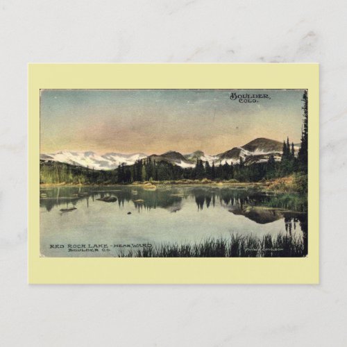 Red Rock Lake Boulder Colorado Vintage Postcard