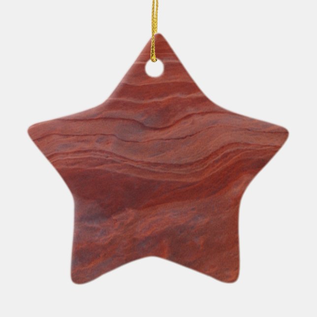 Red Rock Layer Study Ceramic Ornament (Front)