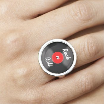 Red Rock N Roll Record Ring by suncookiez at Zazzle