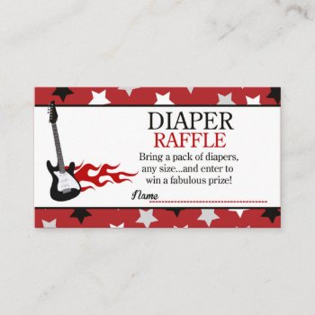 Red Rock Star Baby Shower Diaper Raffle Enclosure Card by allpetscherished at Zazzle
