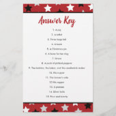 Red Rock Star Baby Shower Nursery Rhyme Quiz (Back)