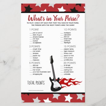 Red Rock Star Rock A Bye What's In Your Purse Game by allpetscherished at Zazzle
