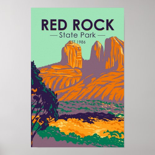 Red Rock State Park Arizona Vintage  Poster