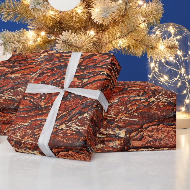 Red Rock Texture Wrapping Paper (Holidays)